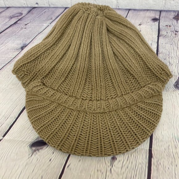 Esprit Accessories Women Beanie with Visor Brown Knit Hat Cap Toque Bill Ladies - Picture 5 of 7